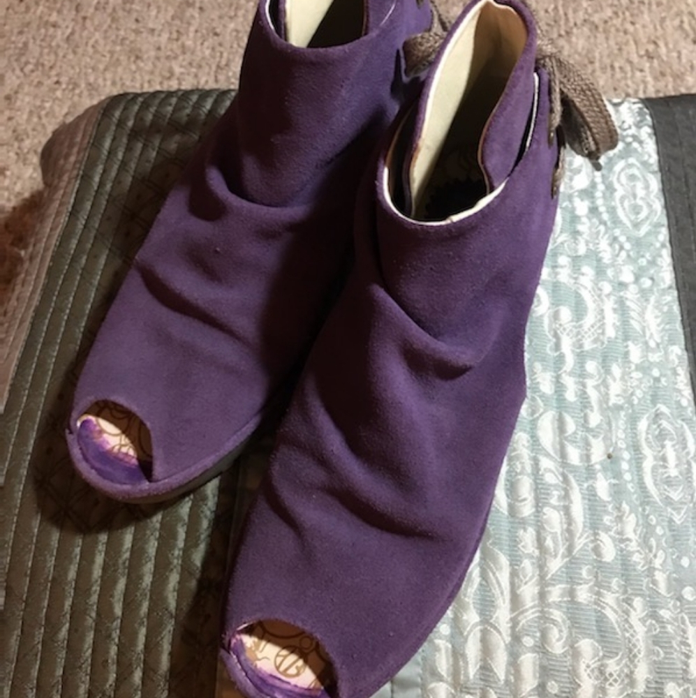 Fly London Yema peeptoe wedge shoes